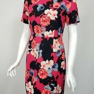 JCREW Magenta Navy Coral Ivory Floral dress